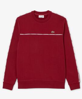 SUDADERA DE FELPA CON RIBETE DE LOGOTIPO GRANATE