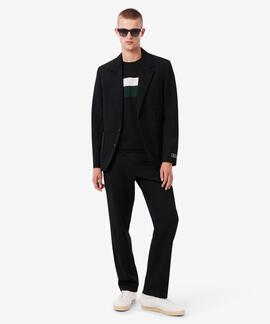 CAMISETA COLOR BLOCK DE PUNTO JERSEY NEGRO, BLANCO, VERDE