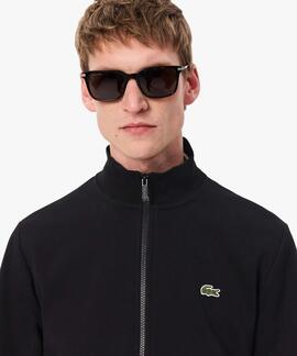 SUDADERA LACOSTE CUELLO ALTO CON CREMALLERA NEGRA