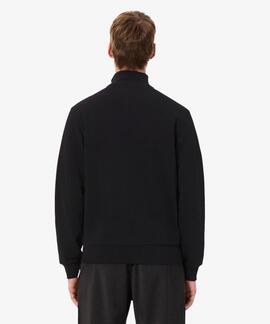 SUDADERA LACOSTE CUELLO ALTO CON CREMALLERA NEGRA