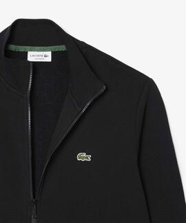 SUDADERA LACOSTE CUELLO ALTO CON CREMALLERA NEGRA