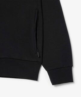 SUDADERA LACOSTE CUELLO ALTO CON CREMALLERA NEGRA