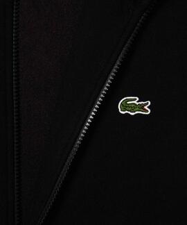 SUDADERA LACOSTE CUELLO ALTO CON CREMALLERA NEGRA
