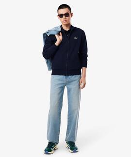 SUDADERA LACOSTE CUELLO ALTO CON CREMALLERA AZUL MARINO