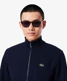 SUDADERA LACOSTE CUELLO ALTO CON CREMALLERA AZUL MARINO