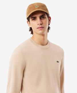 JERSEY LACOSTE CUELLO REDONDO BEIGE