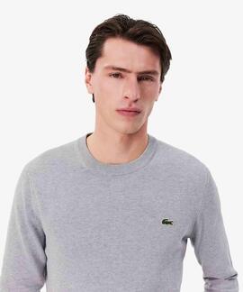 JERSEY LACOSTE CUELLO REDONDO GRIS VIGORÉ