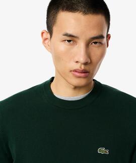 JERSEY LACOSTE CUELLO REDONDO VERDE SINOPLE