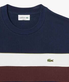 CAMISETA COLOR BLOCK DE PUNTO JERSEY AZUL MARINO, BLANCO, MA