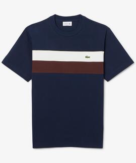 CAMISETA COLOR BLOCK DE PUNTO JERSEY AZUL MARINO, BLANCO, MA