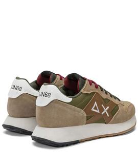 ZAPATILLAS JAKI BICOLOR NAILON Y ANTE S77 BEIGE SCURO