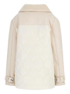 CHAQUETA MARISTELLA DE PIEL SINTÉTICA CREMA