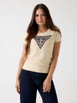 CAMISETA LOGOTIPO TRIANGULO PYTHON TEE SLIM FIT BEIGE