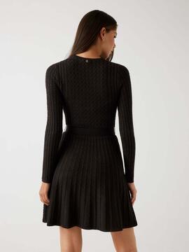 VESTIDO HANA DRESS SLIM FIT DE PUNTO TRENZADO MARRÓN