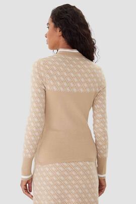 JERSEY AUBREY 4G CUELLO MOCK SLIM FIT BEIGE