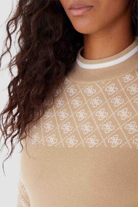 JERSEY AUBREY 4G CUELLO MOCK SLIM FIT BEIGE