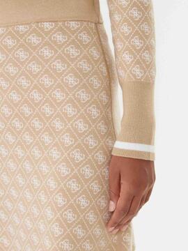 JERSEY AUBREY 4G CUELLO MOCK SLIM FIT BEIGE