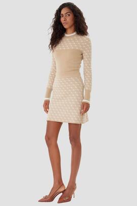 JERSEY AUBREY 4G CUELLO MOCK SLIM FIT BEIGE
