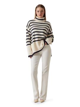 JERSEY CUELLO CISNE EMELIA RELAXED FIT RAYAS BICOLOR