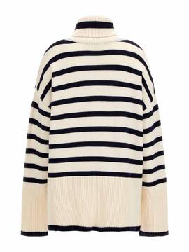 JERSEY CUELLO CISNE EMELIA RELAXED FIT RAYAS BICOLOR