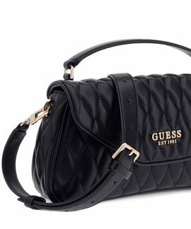 BOLSO DE MANO VALLA PESPUNTEADO NEGRO