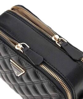 BANDOLERA GIULLY II CAMERA BAG NEGRA PESPUNTEADA CON DOBLE C