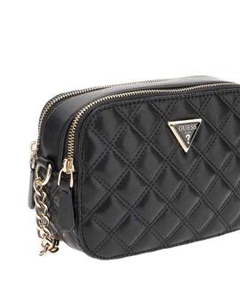 BANDOLERA GIULLY II CAMERA BAG NEGRA PESPUNTEADA CON DOBLE C