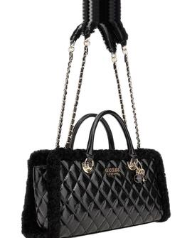BOLSO AL HOMBRO CRISTI SATCHEL NEGRA PESPUNTEADA