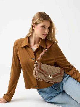 BOLSO AL HOMBRO DEA CON LOGOTIPO 4G MARRÓN CLARO