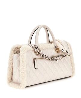 BOLSO AL HOMBRO CRISTI SATCHEL CREMA PESPUNTEADA