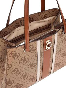 BOLSO SHOPPER ERENIA TOTE SATCHEL MARRÓN CLARO CON LOGOTIPO