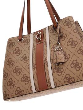 BOLSO SHOPPER ERENIA TOTE SATCHEL MARRÓN CLARO CON LOGOTIPO