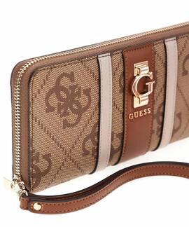 CARTERA DE MUJER ERENIA MARRÓN CLARO CON LOGOTIPO