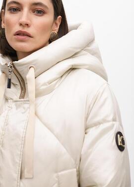 ANORAK PLUMAS CON CAPUCHA PIEDRA