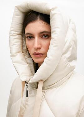 ANORAK PLUMAS CON CAPUCHA PIEDRA