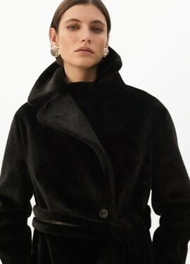 ABRIGO LARGO DOBLE FAZ REVERSIBLE NEGRO