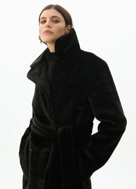 ABRIGO LARGO DOBLE FAZ REVERSIBLE NEGRO