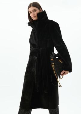 ABRIGO LARGO DOBLE FAZ REVERSIBLE NEGRO