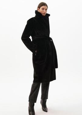 ABRIGO LARGO DOBLE FAZ REVERSIBLE NEGRO