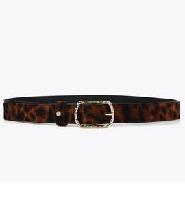 CINTURÓN ESTRECHO ANIMAL PRINT MARRON-NEGRO