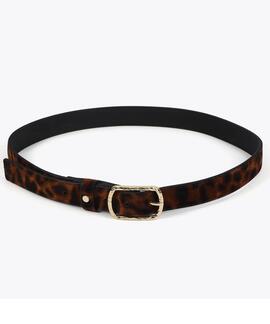 CINTURÓN ESTRECHO ANIMAL PRINT MARRON-NEGRO