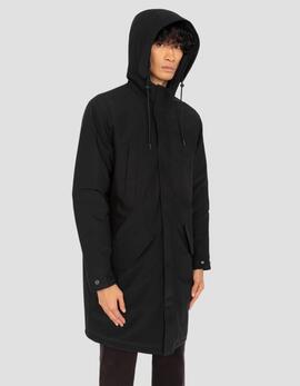 ABRIGO ACOLCHADO MULTIBOLSILLOS CON CAPUCHA CHASEN NEGRO