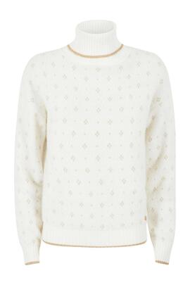 JERSEY DE MUJER CUELLO CISNE EFECTO MOHAIR MARFIL