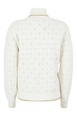 JERSEY DE MUJER CUELLO CISNE EFECTO MOHAIR MARFIL