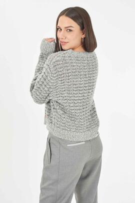 JERSEY CUELLO REDONDO RELAXED  FIT GRIS