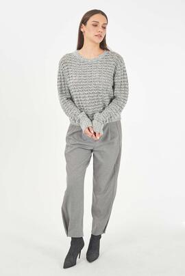 JERSEY CUELLO REDONDO RELAXED  FIT GRIS