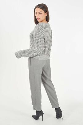 JERSEY CUELLO REDONDO RELAXED  FIT GRIS