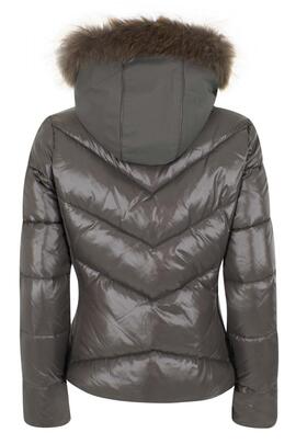 CHAQUETA ACOLCHADA DE MUJER MARRÓN CON CHALECO DESMONTABLE