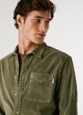 CAMISA DE PANA CLAYTON REGULAR FIT 785 DARK KHAKI GREEN
