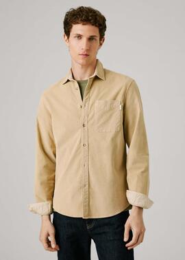 CAMISA DE PANA CLAYTON REGULAR FIT 836 STONE BEIGE